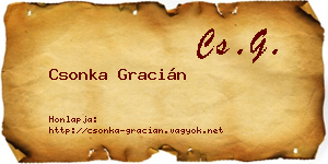 Csonka Gracián névjegykártya